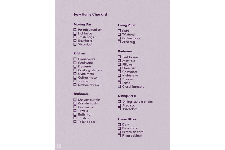 New Home Checklist What You Need Before Moving In Wayfair